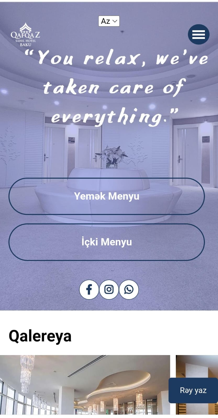 QR menyu Hotel üçün || Menyum.az