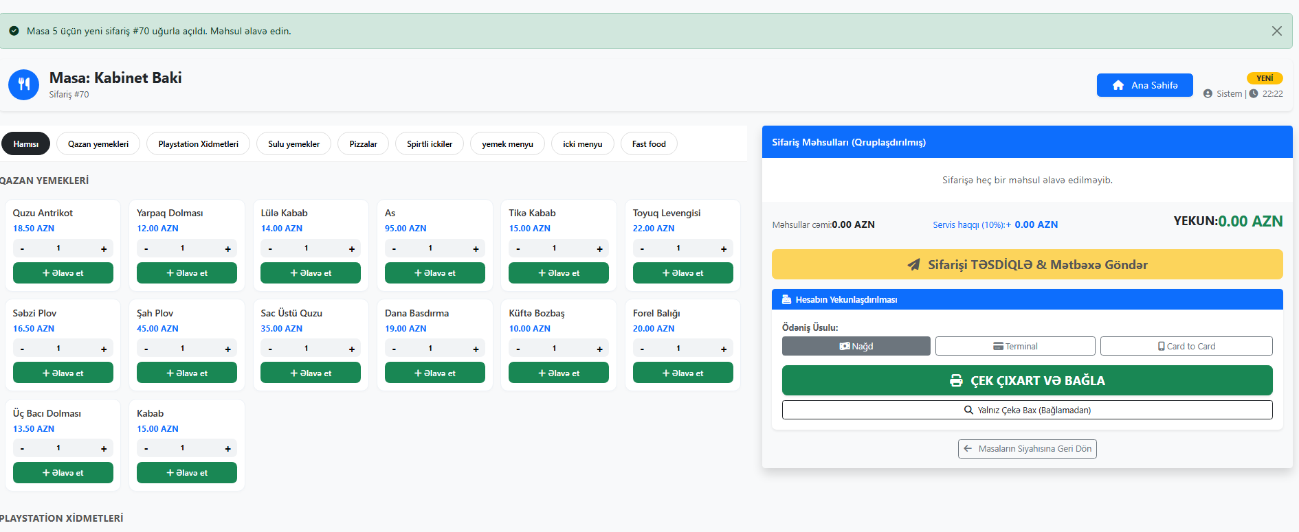 Bakıda restoranlar üçün professional kassa nəzarət proqramı